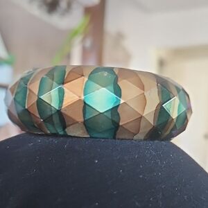 Multicolor Faceted Bangle Bracelet